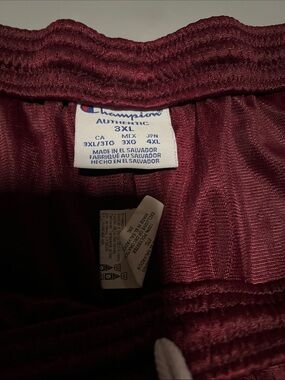 Champion Maroon Athletic Shorts with Drawstring Sz 3XL
